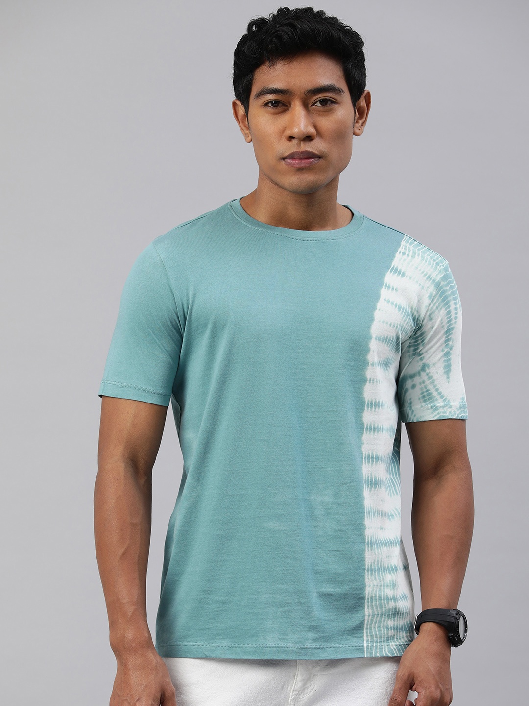 

Huetrap Men Tie & Dye Regular Fit T-shirt, Blue