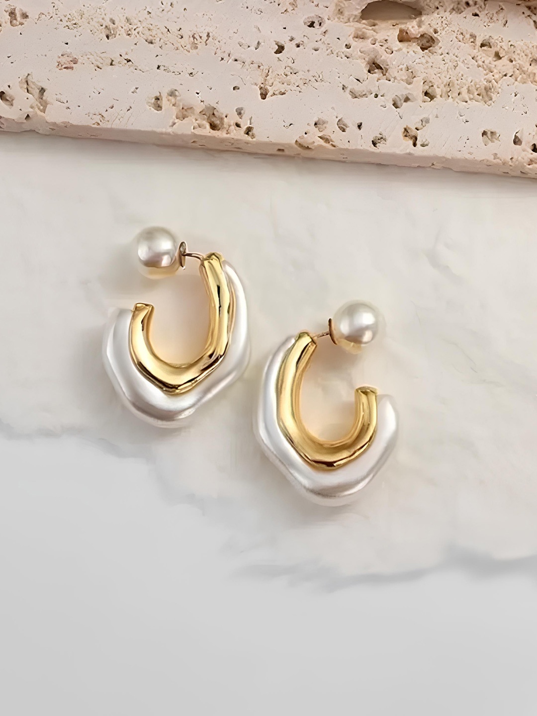 

KARISHMA KREATIONS White & Gold-Toned Earrings