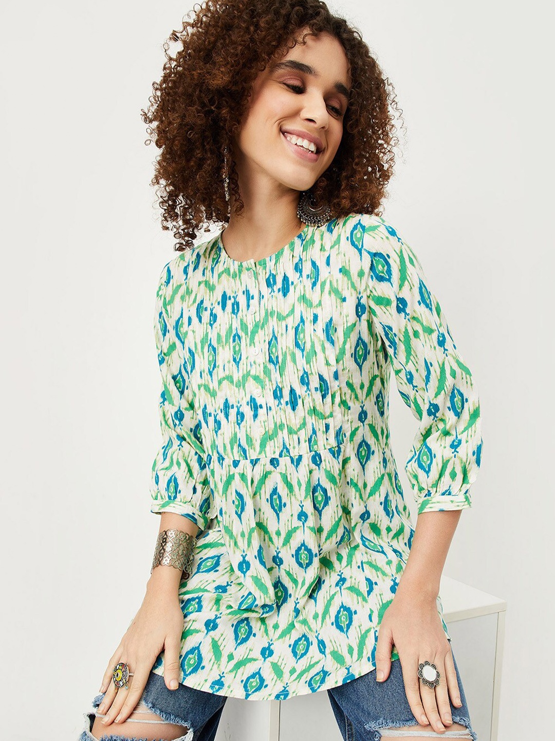 

max Floral Printed Tunic, Off white