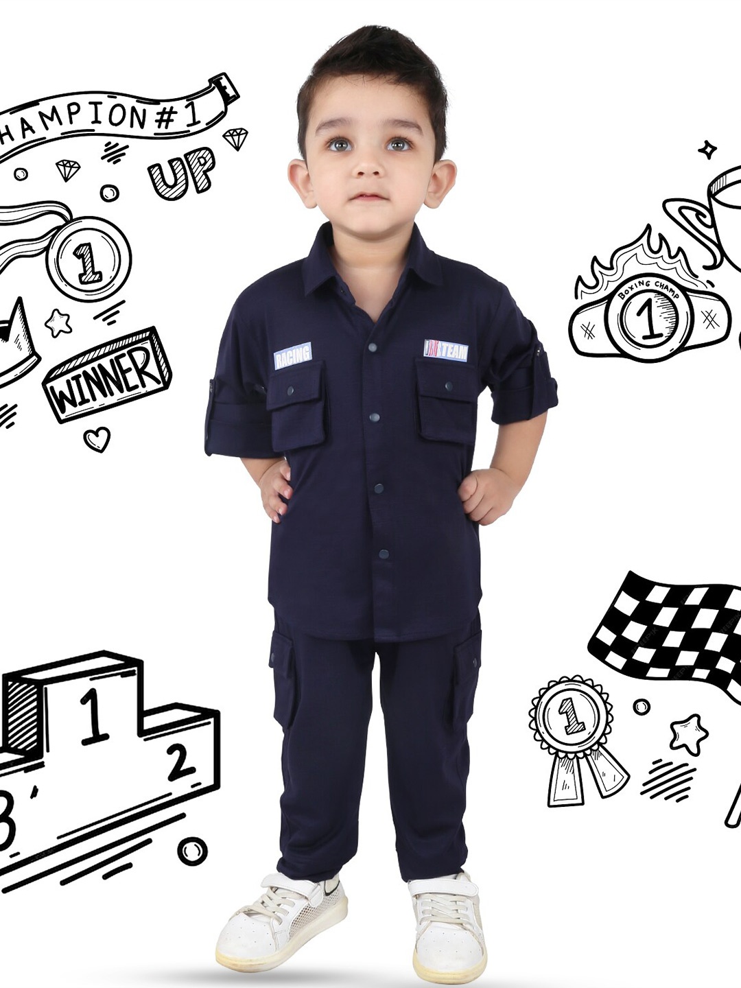 

BAESD Boys Navy Blue Shirt with Trousers