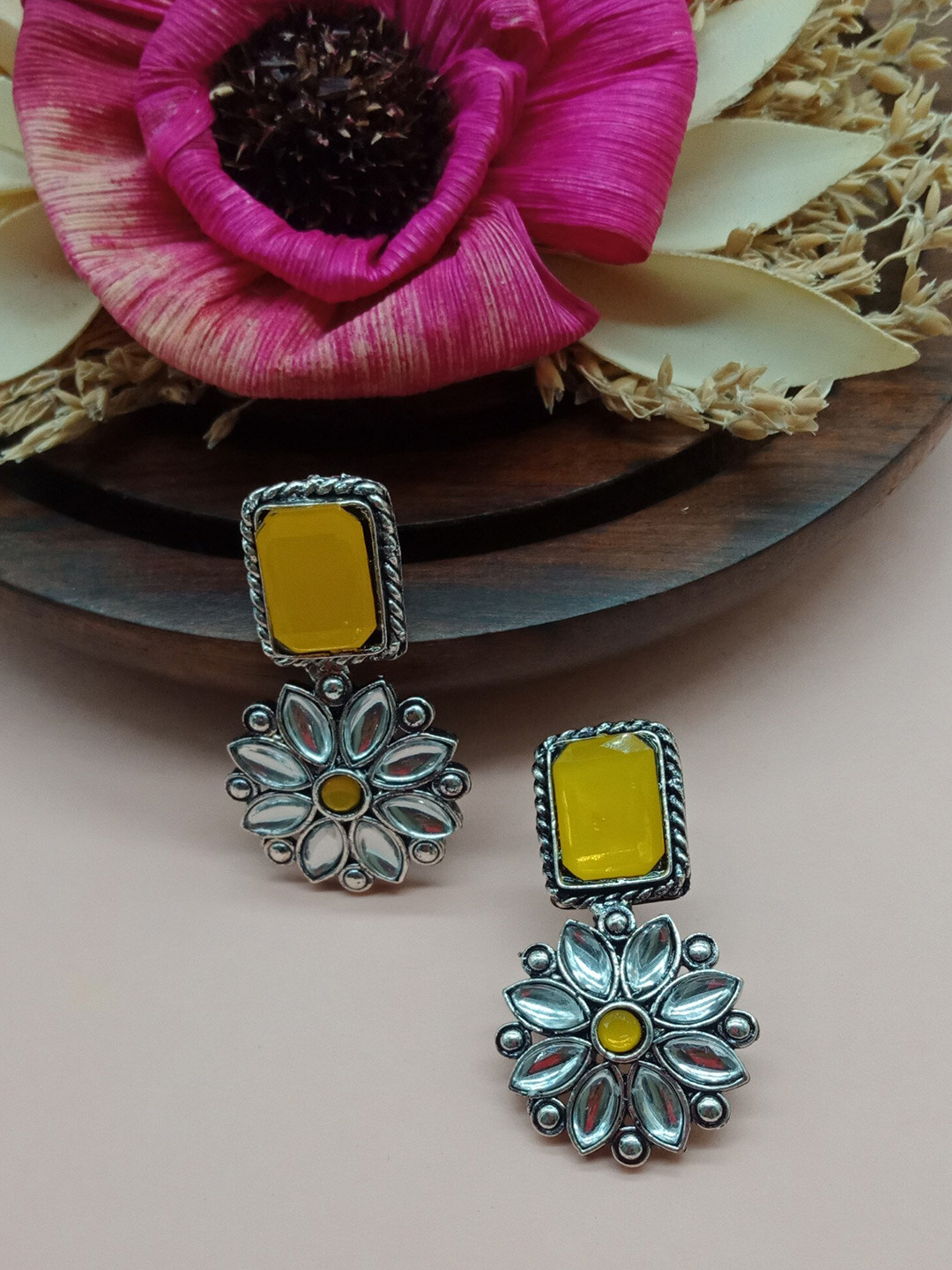 

AASHISH IMITATION Yellow Hoop Earrings