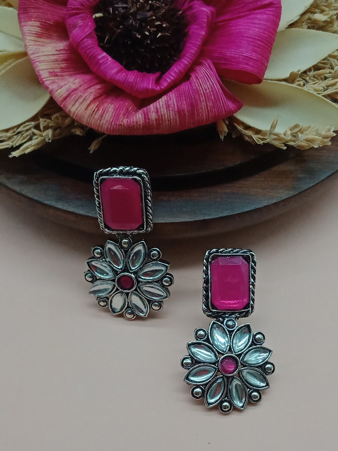 

AASHISH IMITATION Grey Hoop Earrings