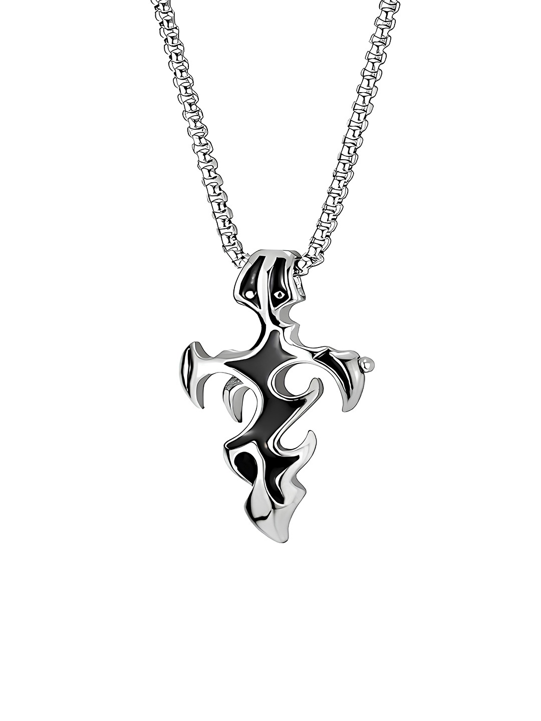 

KARISHMA KREATIONS Unisex Silver-Plated Stainless Steel Pendant with Chain