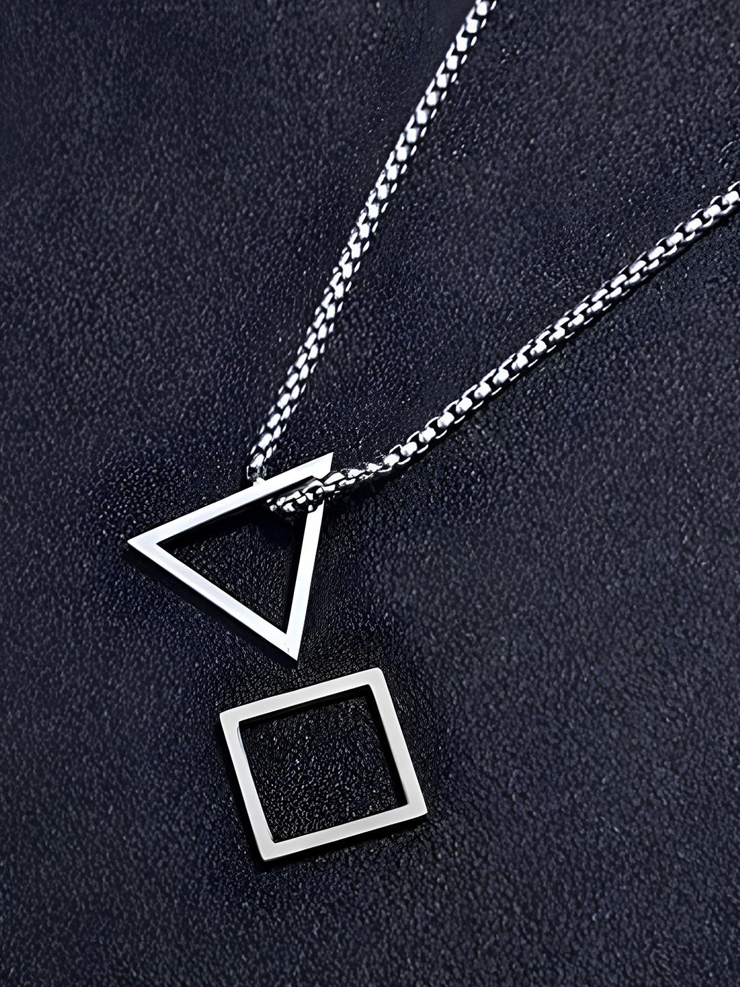 

KARISHMA KREATIONS Unisex Silver-Plated Triangle Pendant With Chain