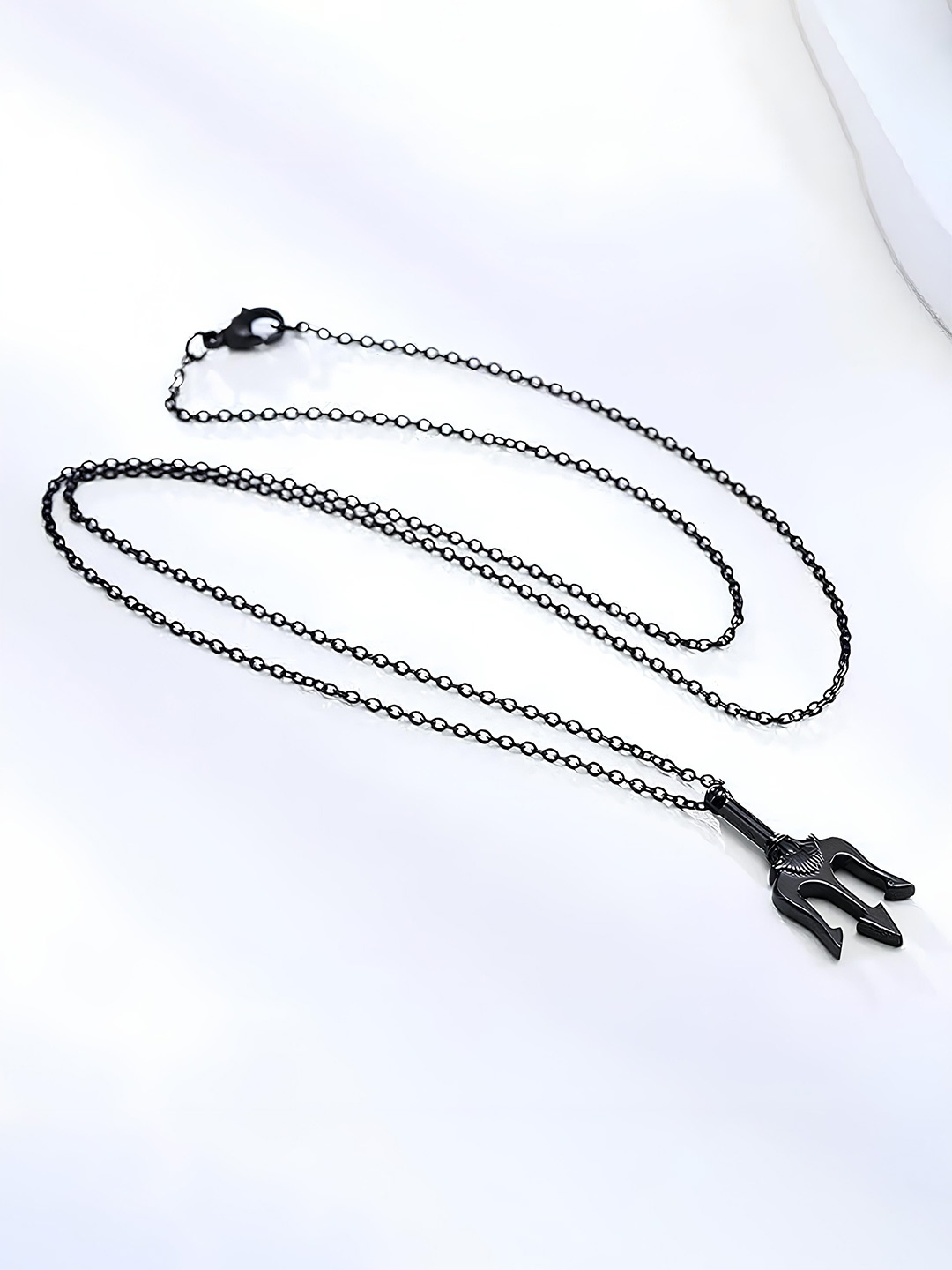 

KARISHMA KREATIONS Stainless Steel Geometric Pendant With Chain, Black