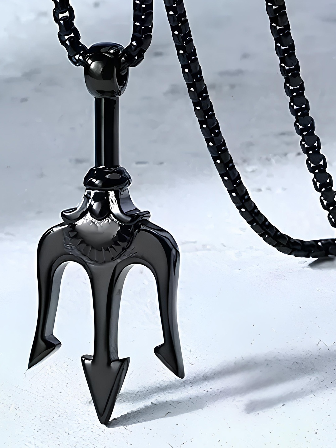

KARISHMA KREATIONS Stainless Steel Geometric Charm Pendent With Chain, Black