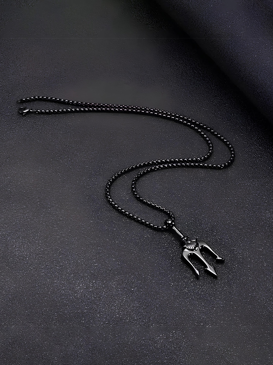 

KARISHMA KREATIONS Stainless Steel Geometric Charm Pendant With Chain, Black