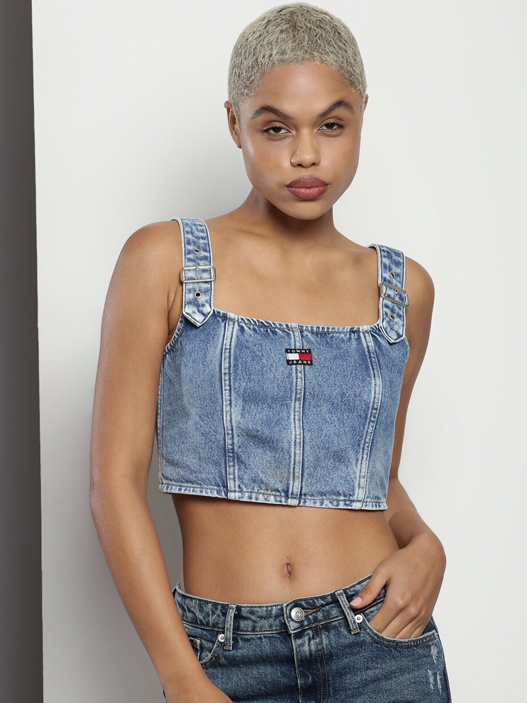 

Tommy Hilfiger Cotton Crop Top, Blue