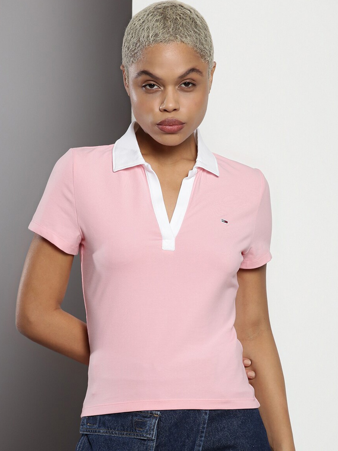 

Tommy Hilfiger Polo Collar Slim Fit T-shirt, Pink