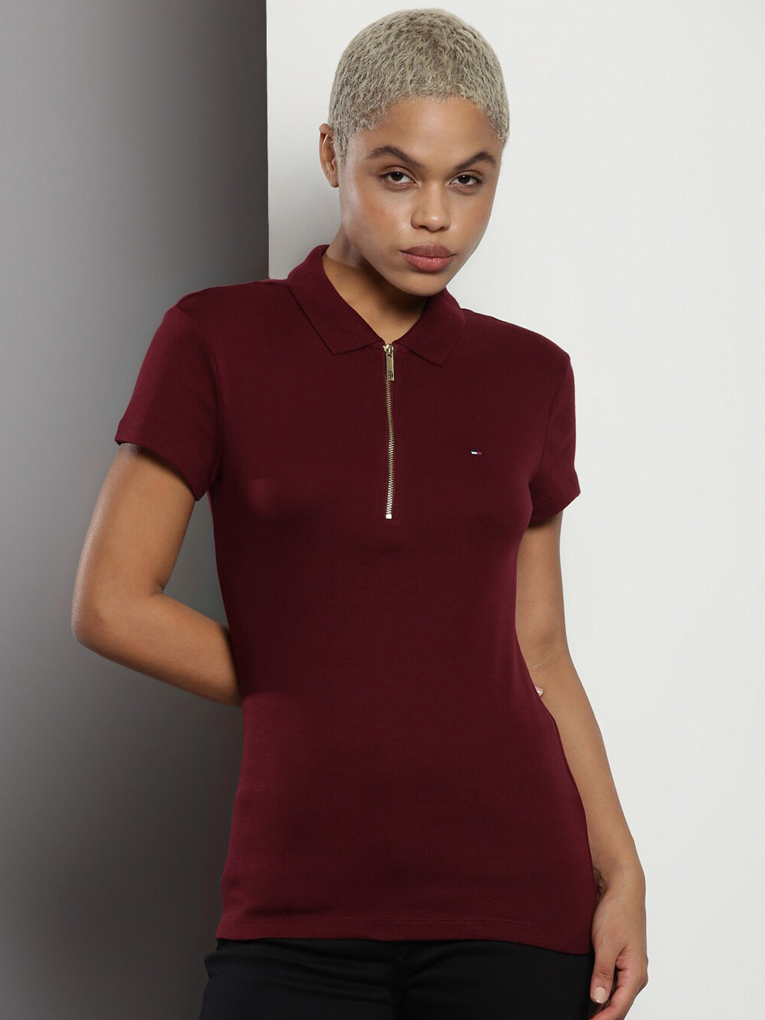 

Tommy Hilfiger Polo Collar Slim Fit T-Shirt, Maroon