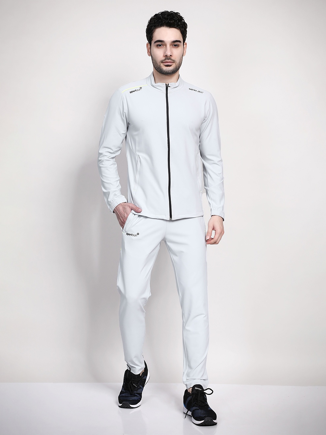 

SPORT SUN Mock Collar Tracksuit, Grey