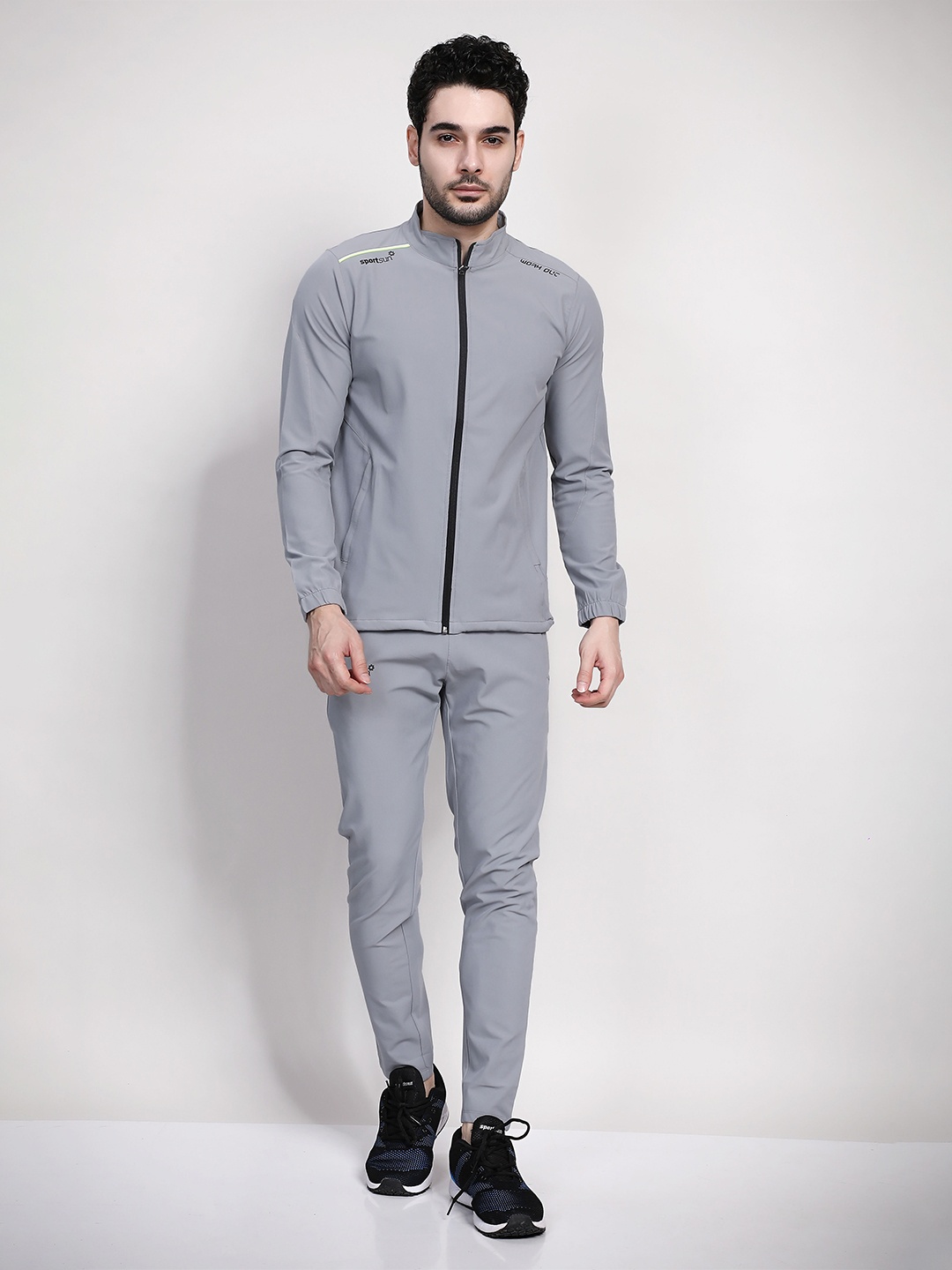 

SPORT SUN Mock Collar Tracksuit, Grey