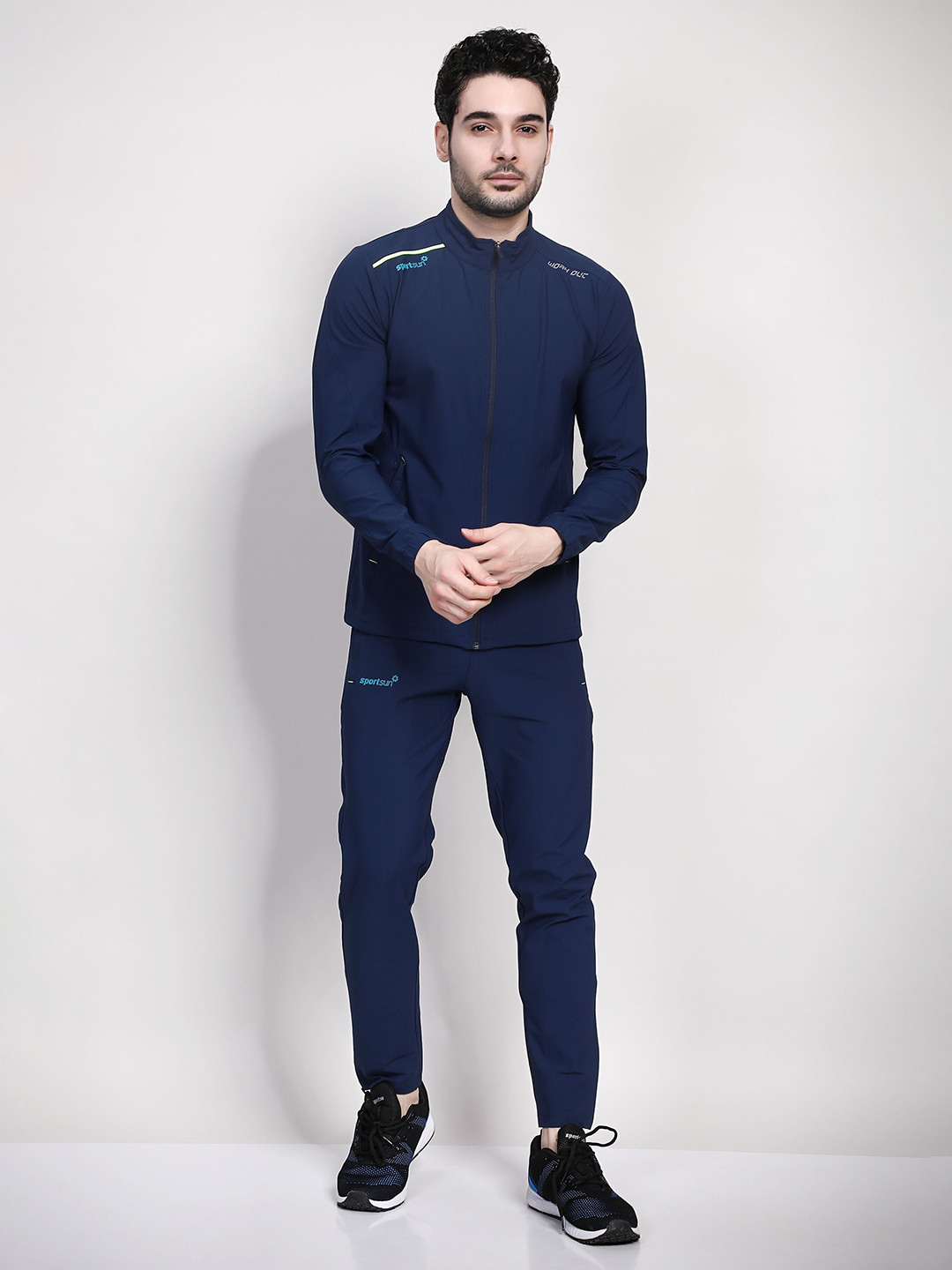

SPORT SUN Mock Collar Tracksuit, Navy blue