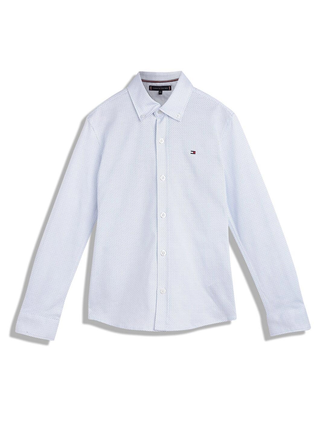 

Tommy Hilfiger Boys Printed Opaque Cotton Casual Shirt, Blue