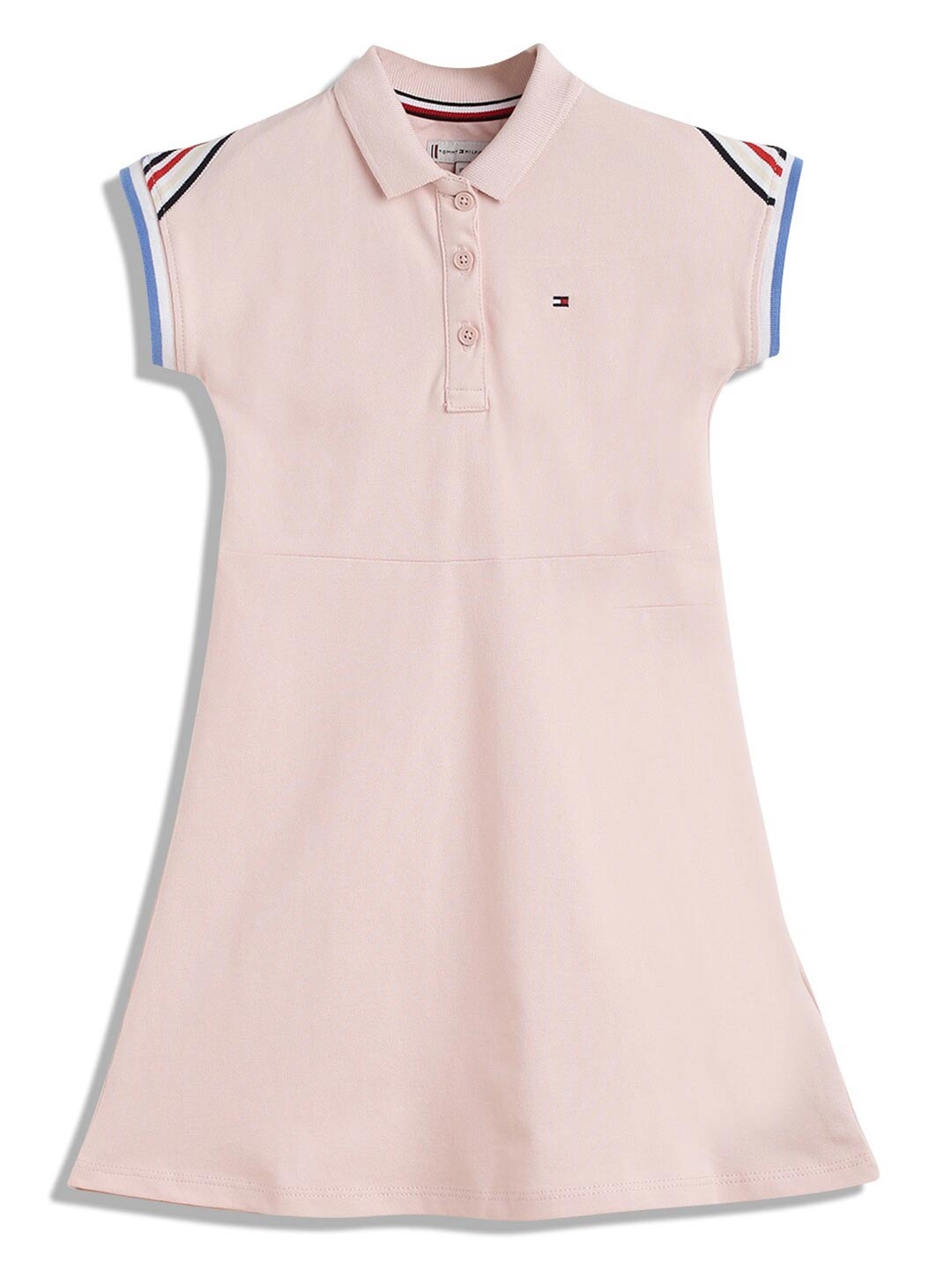 

Tommy Hilfiger Cotton Round Neck A-Line Dress, Pink