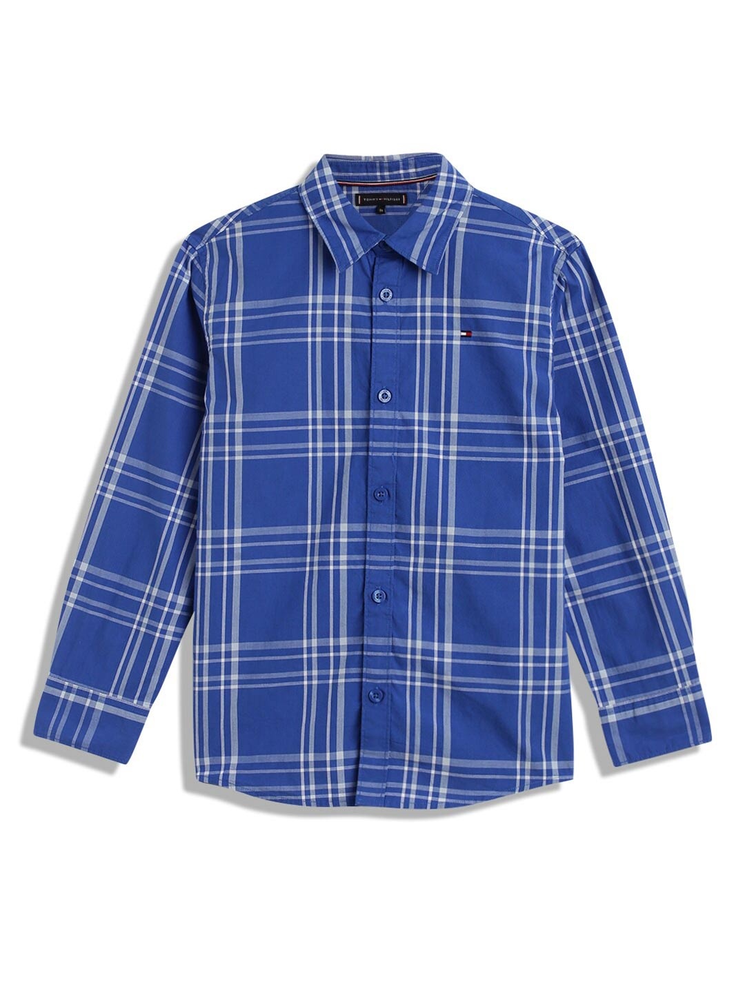 

Tommy Hilfiger Boys Tartan Checks Opaque Cotton Casual Shirt, Blue