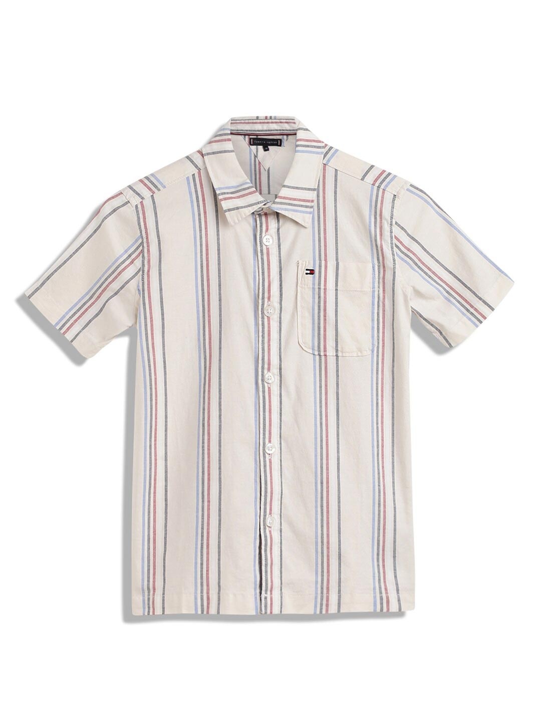 

Tommy Hilfiger Boys Vertical Stripes Opaque Cotton Casual Shirt, Beige