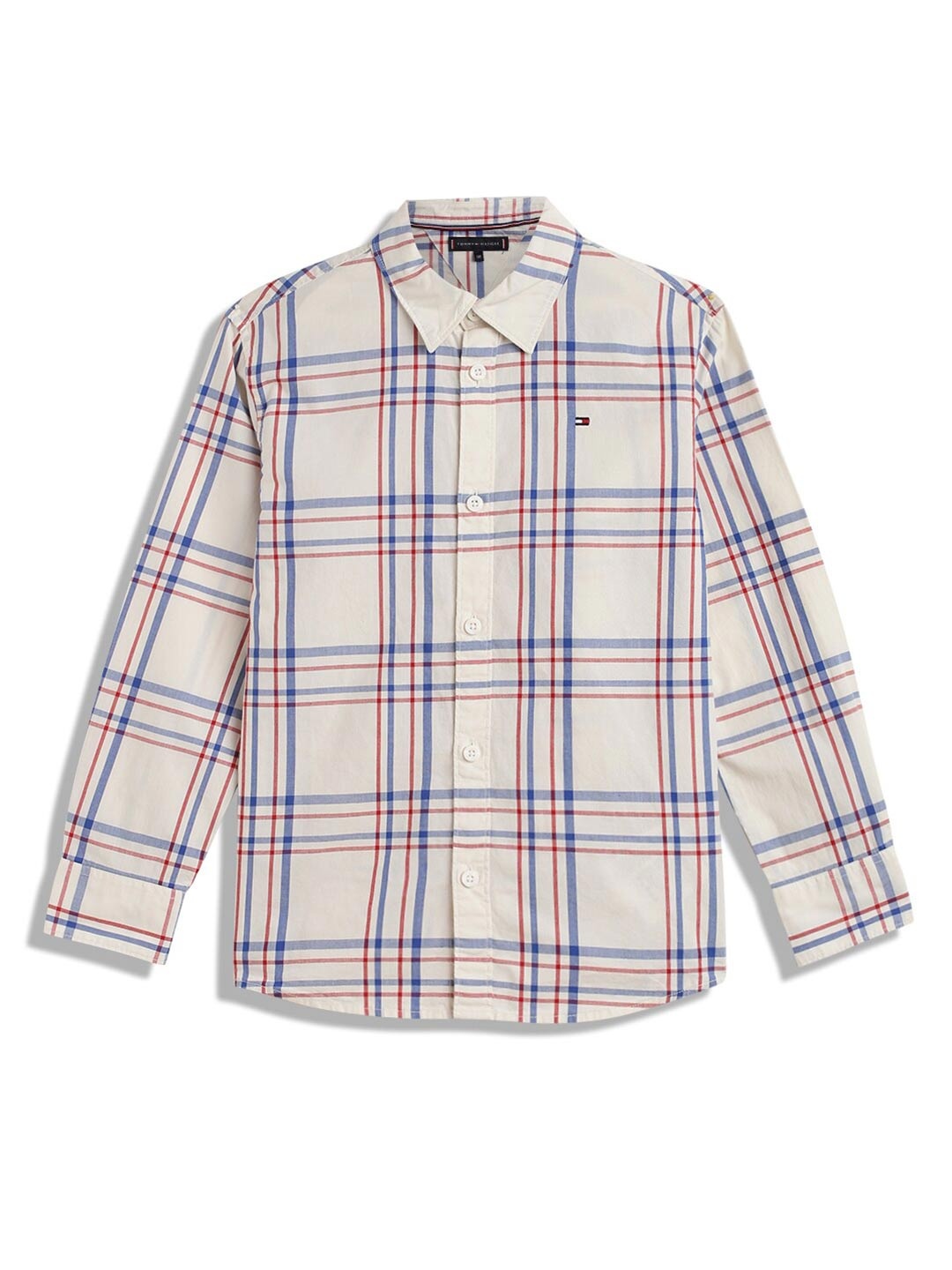 

Tommy Hilfiger Boys Tartan Checks Opaque Cotton Casual Shirt, Off white