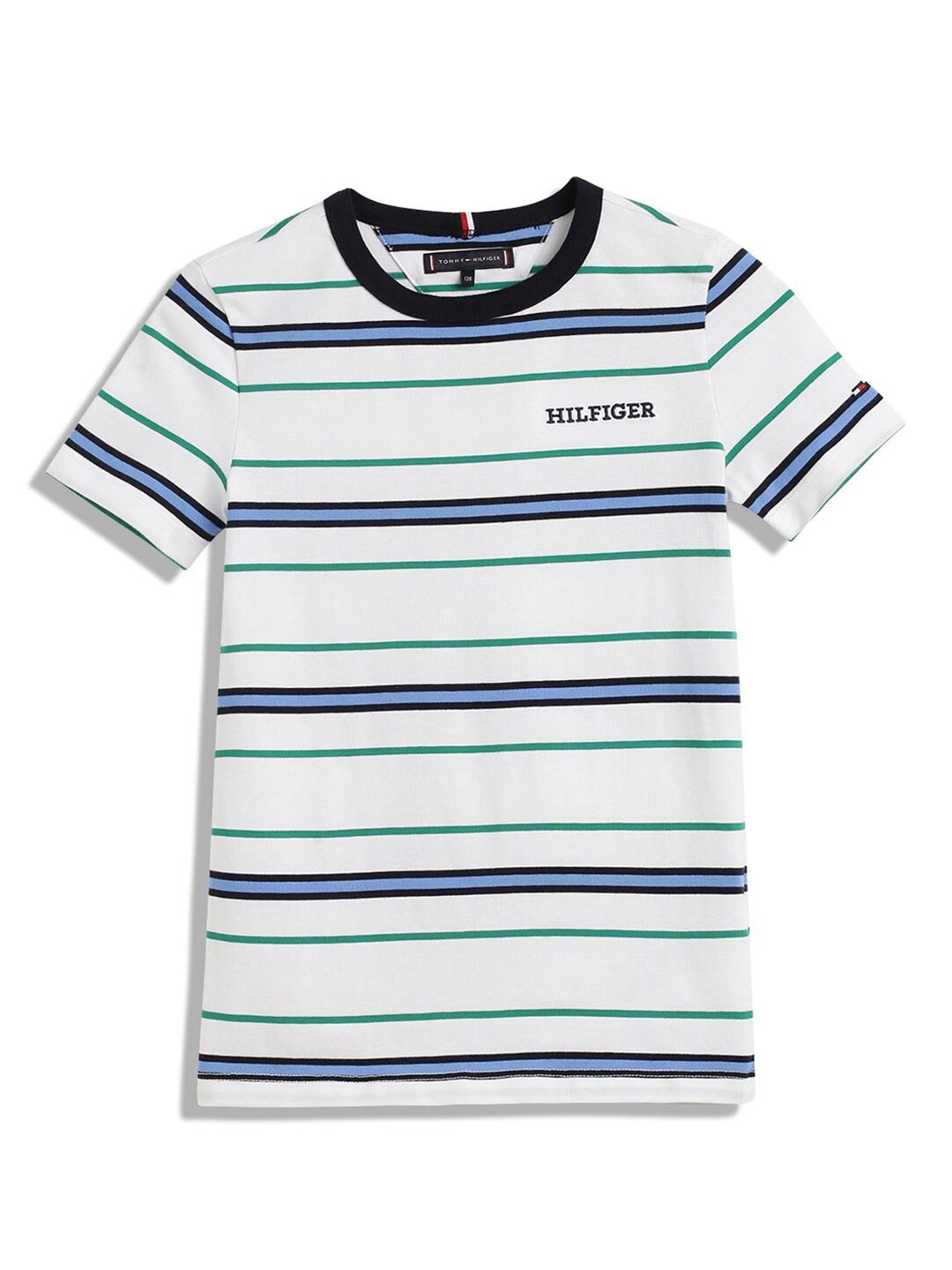 

Tommy Hilfiger Boys Striped Organic Cotton T-Shirt, White