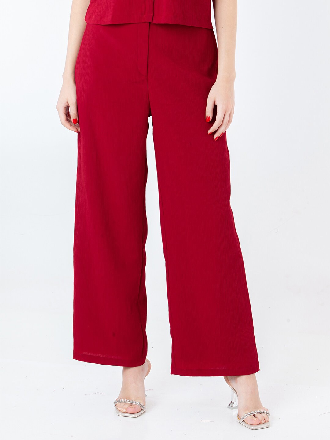 

Zink London Women High-Rise Parallel Trouser, Red
