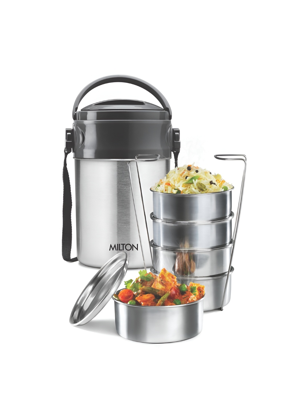 

Milton Steel On 5 Tier Insulated Tiffin Box Silver
