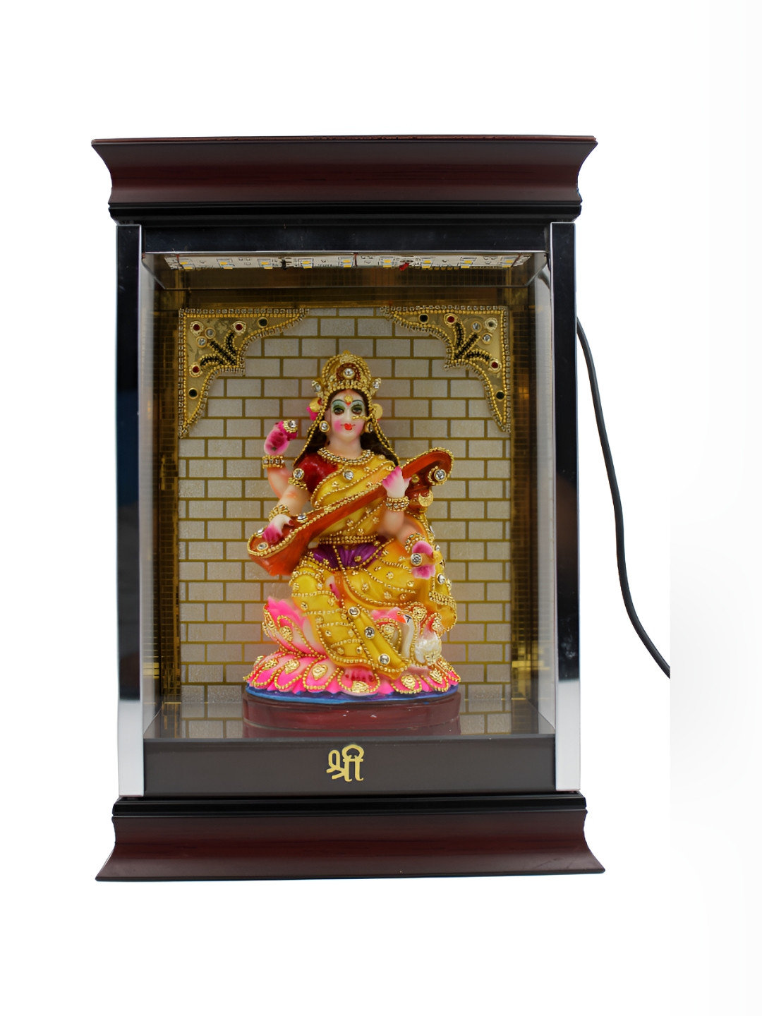 

ESVAR STONECRAFT Pink & Gold Toned Religious Idol Showpiece