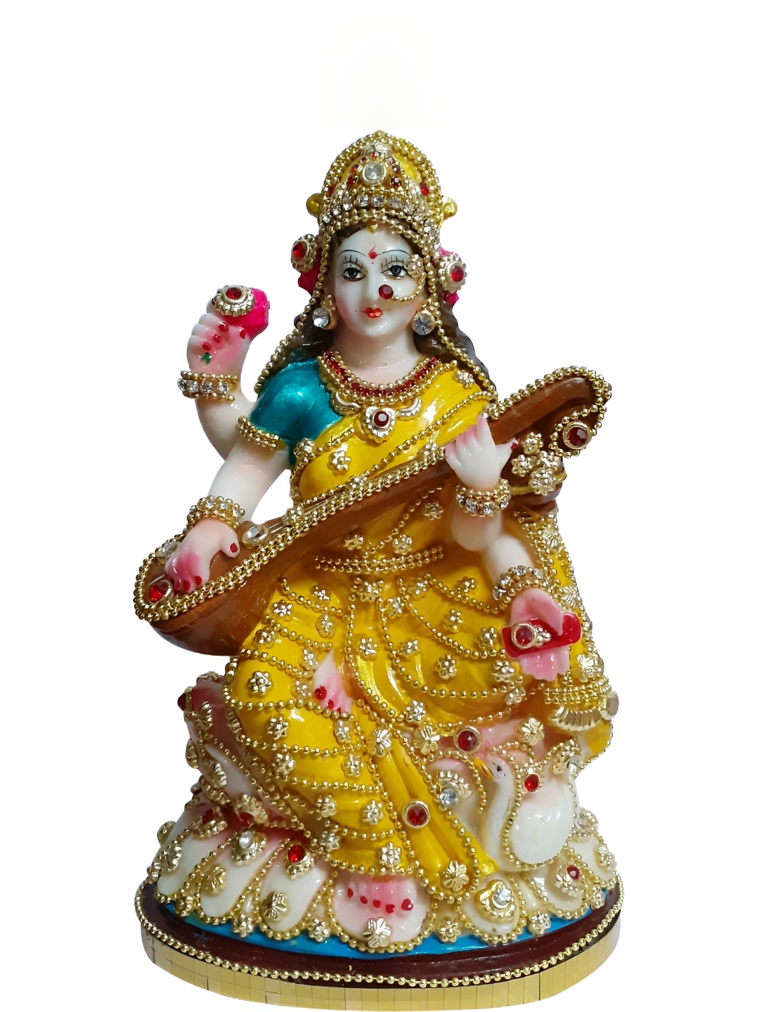 

ESVAR STONECRAFT Beige & Gold Toned Religious Idol Showpiece