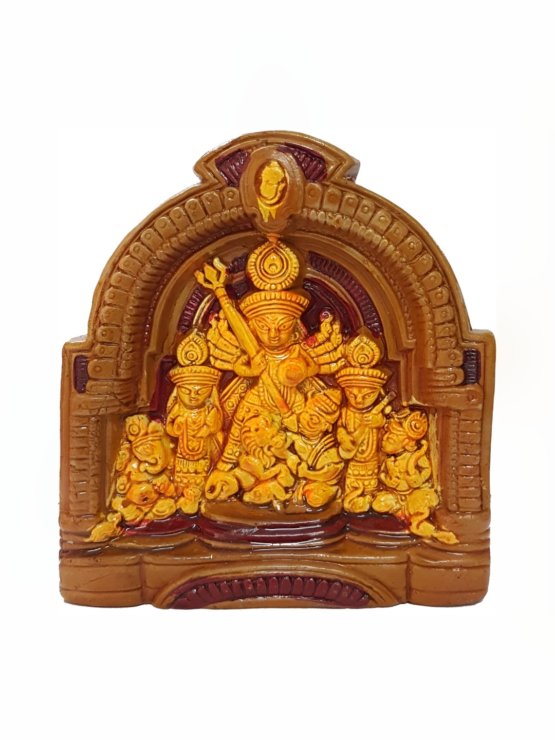 

ESVAR STONECRAFT Brown Maa Durga Religious Showpiece