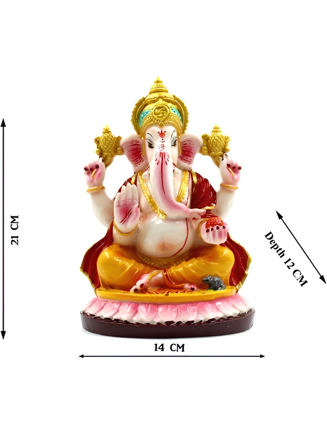

ESVAR STONECRAFT White Lord Ganesha Decorative Showpiece