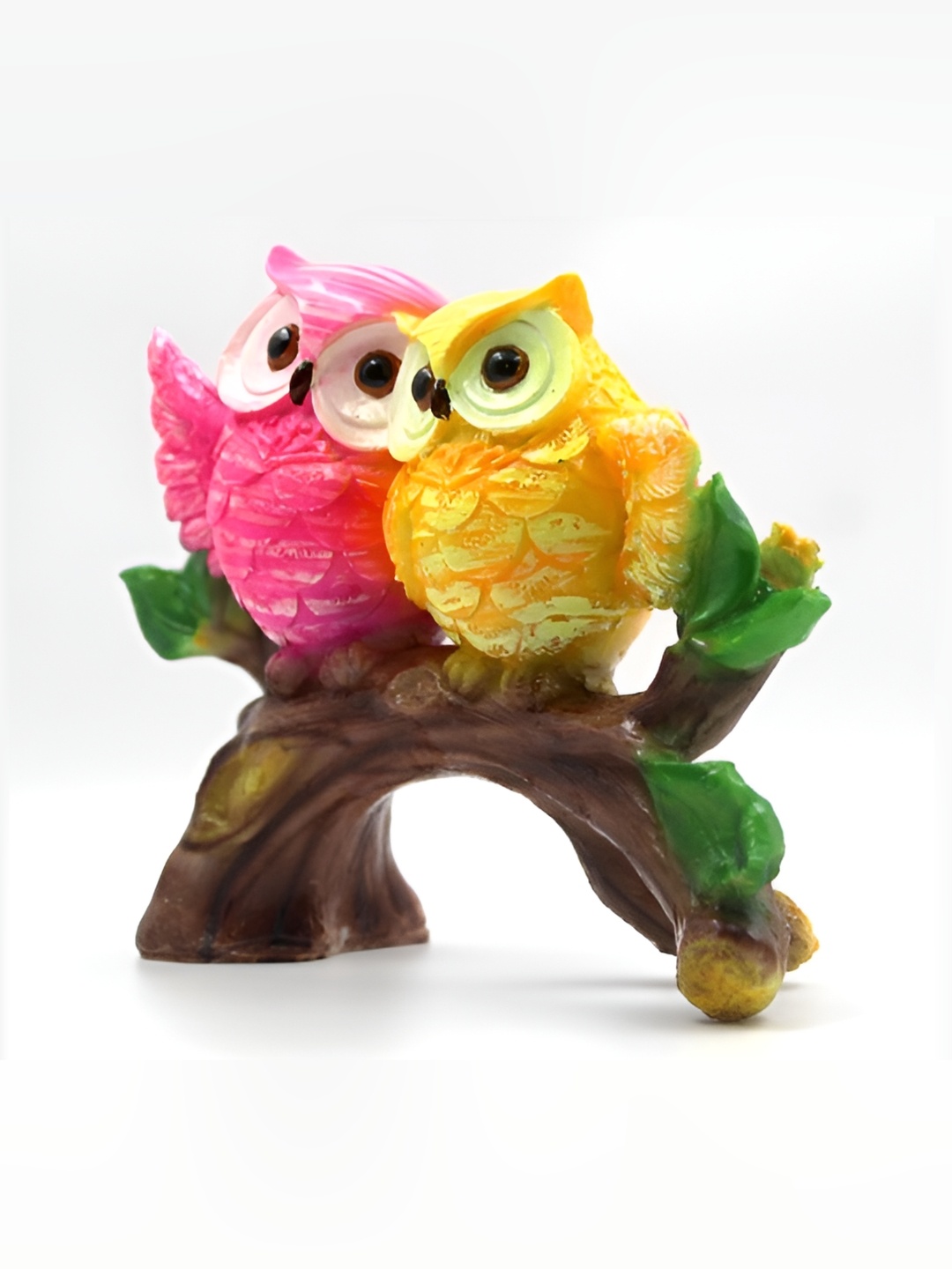 

ESVAR STONECRAFT Brown Pink Owl Family Showpeice