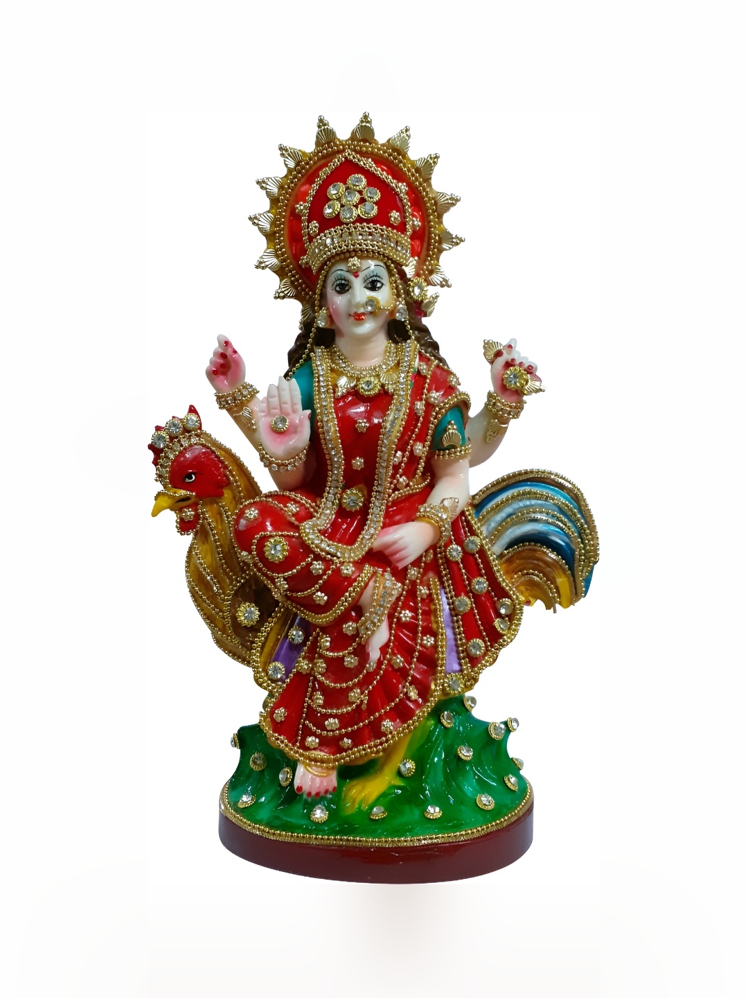 

ESVAR STONECRAFT Red and GoldToned Religious Idol Showpiece