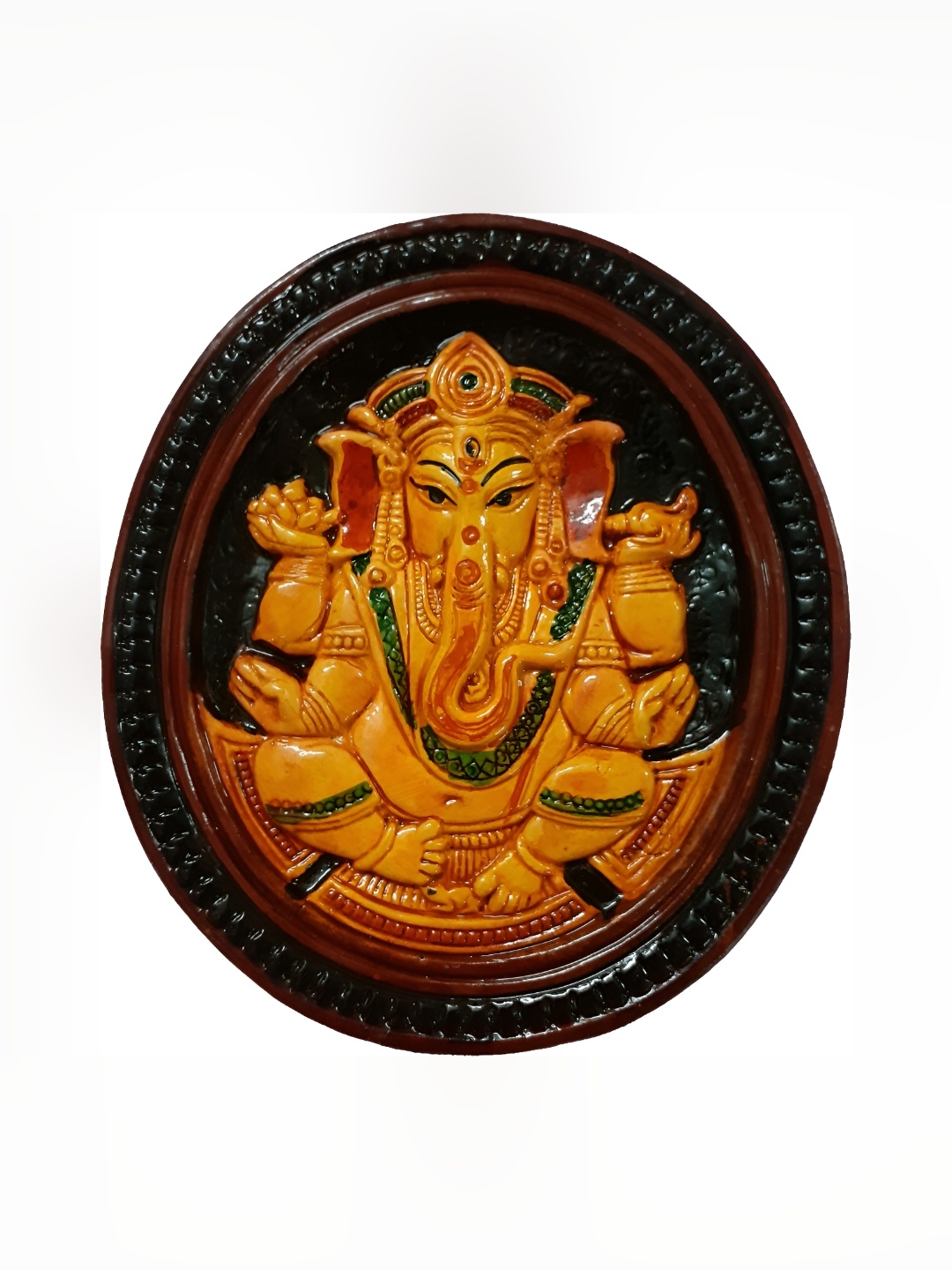 

ESVAR STONECRAFT Brown Lord Ganesha Decorative Showpiece