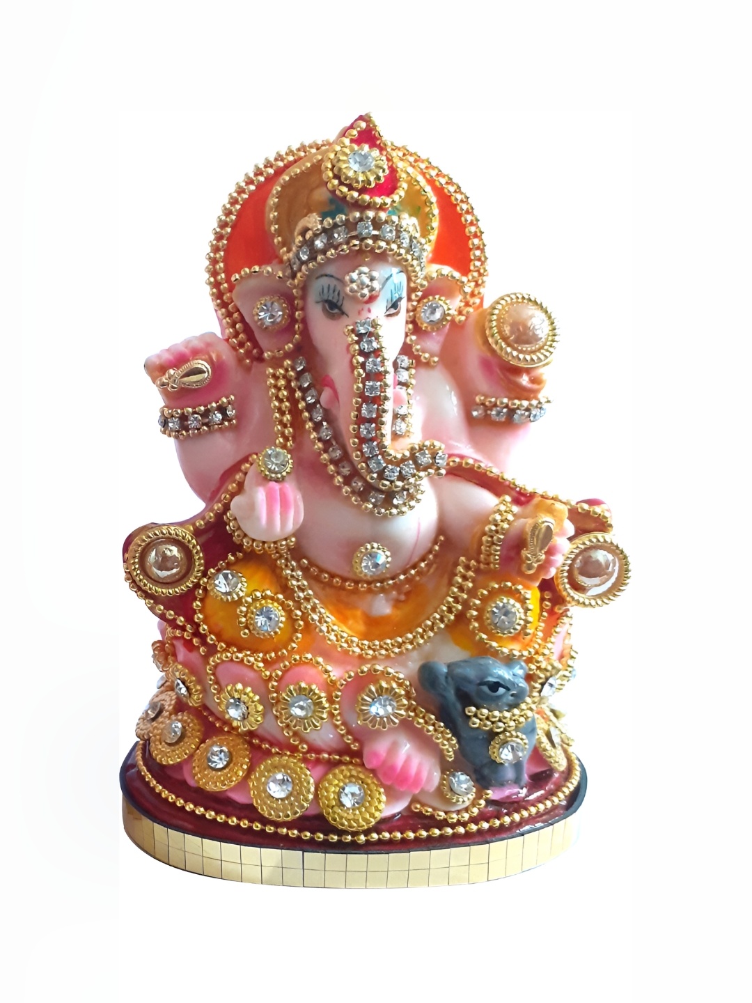 

ESVAR STONECRAFT Pink & Gold Toned Religious Decorative Showpiece