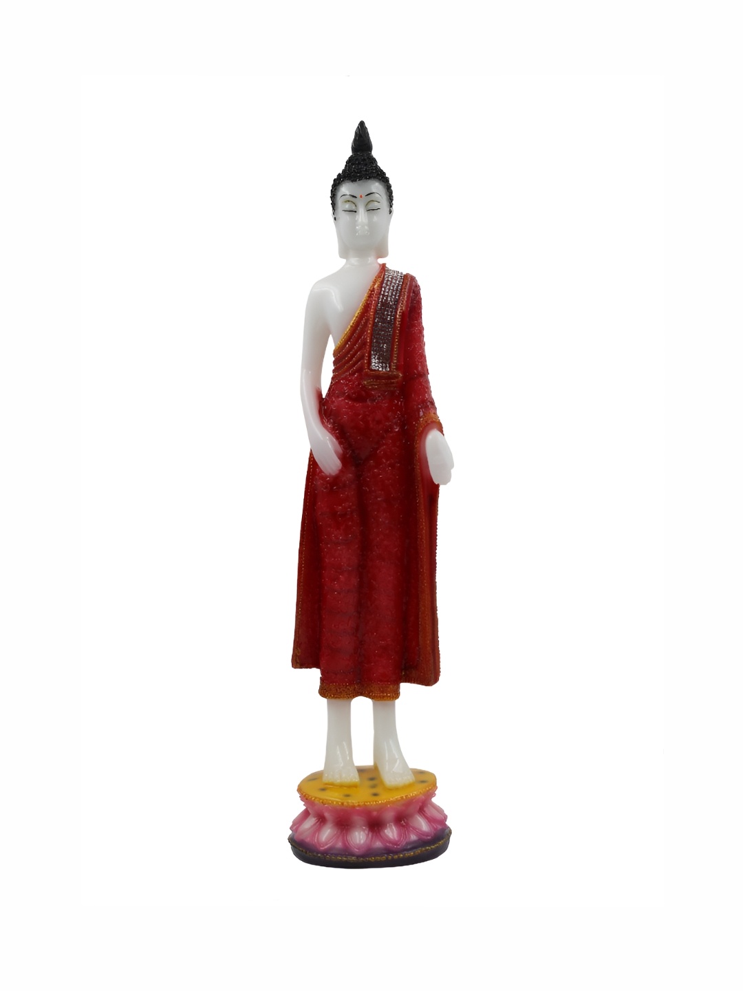 

ESVAR STONECRAFT Red & White Buddha Figurine Showpiece