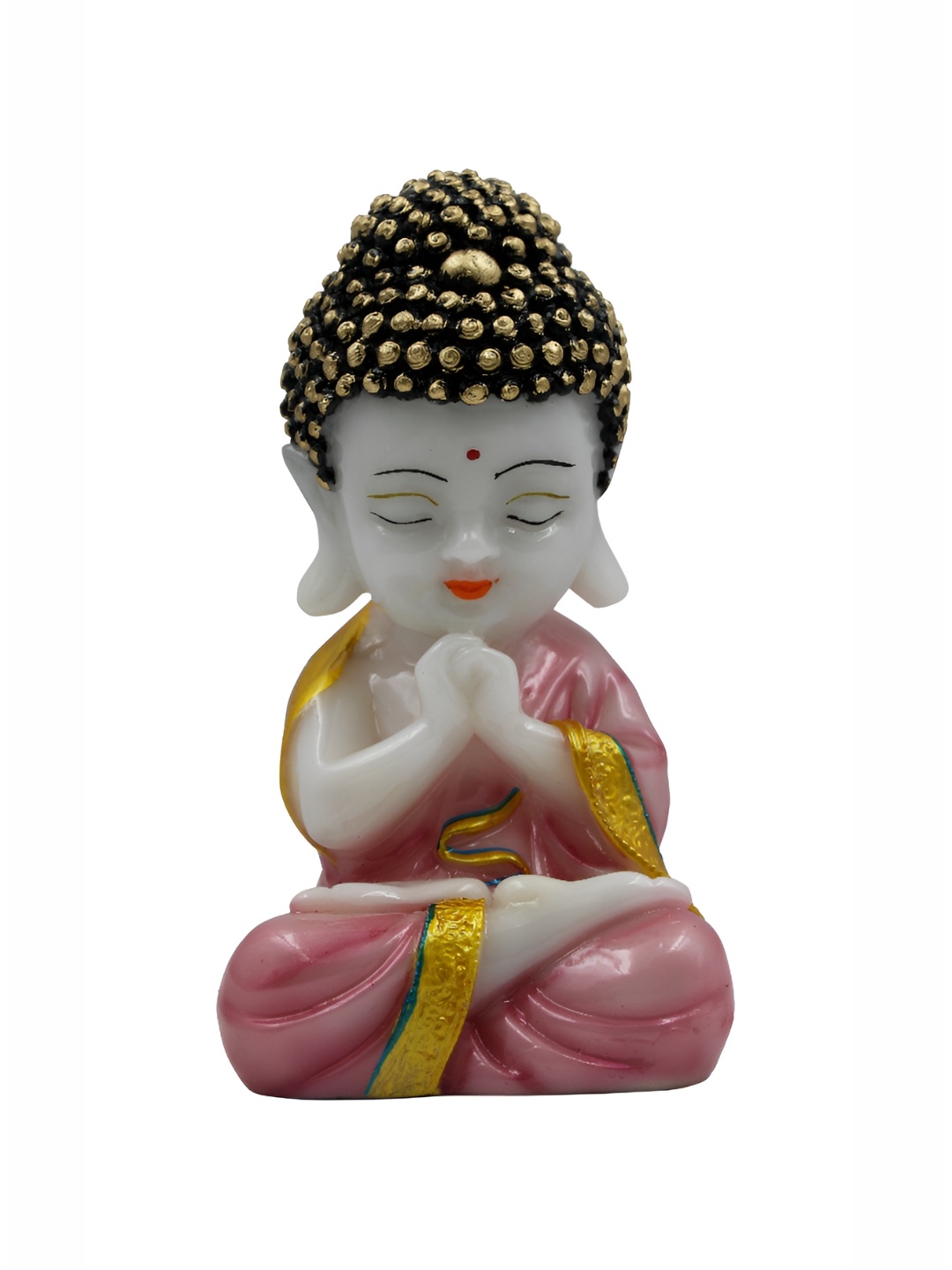 

ESVAR STONECRAFT Pink and White Buddha Idol Showpiece
