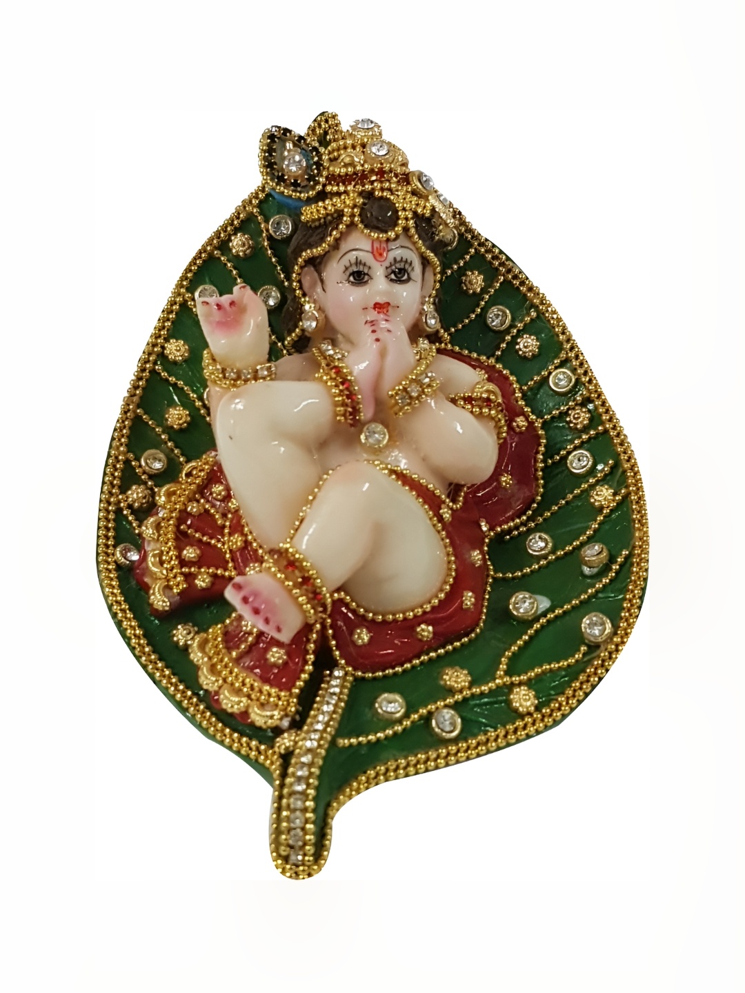 

ESVAR STONECRAFT Green and GoldToned Religious Idol Showpiece