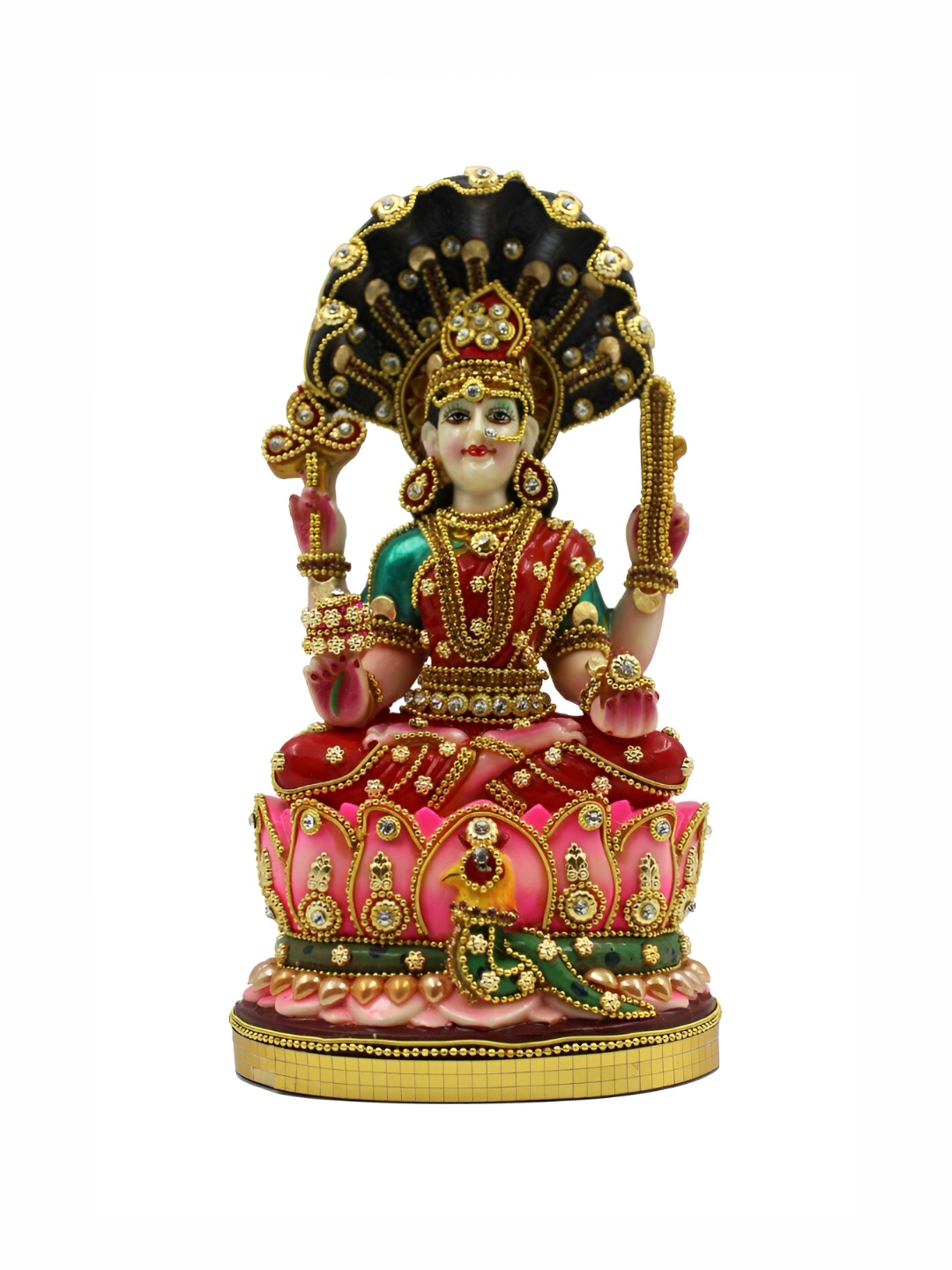 

ESVAR STONECRAFT Red Padmawati Devi Religious Showpiece