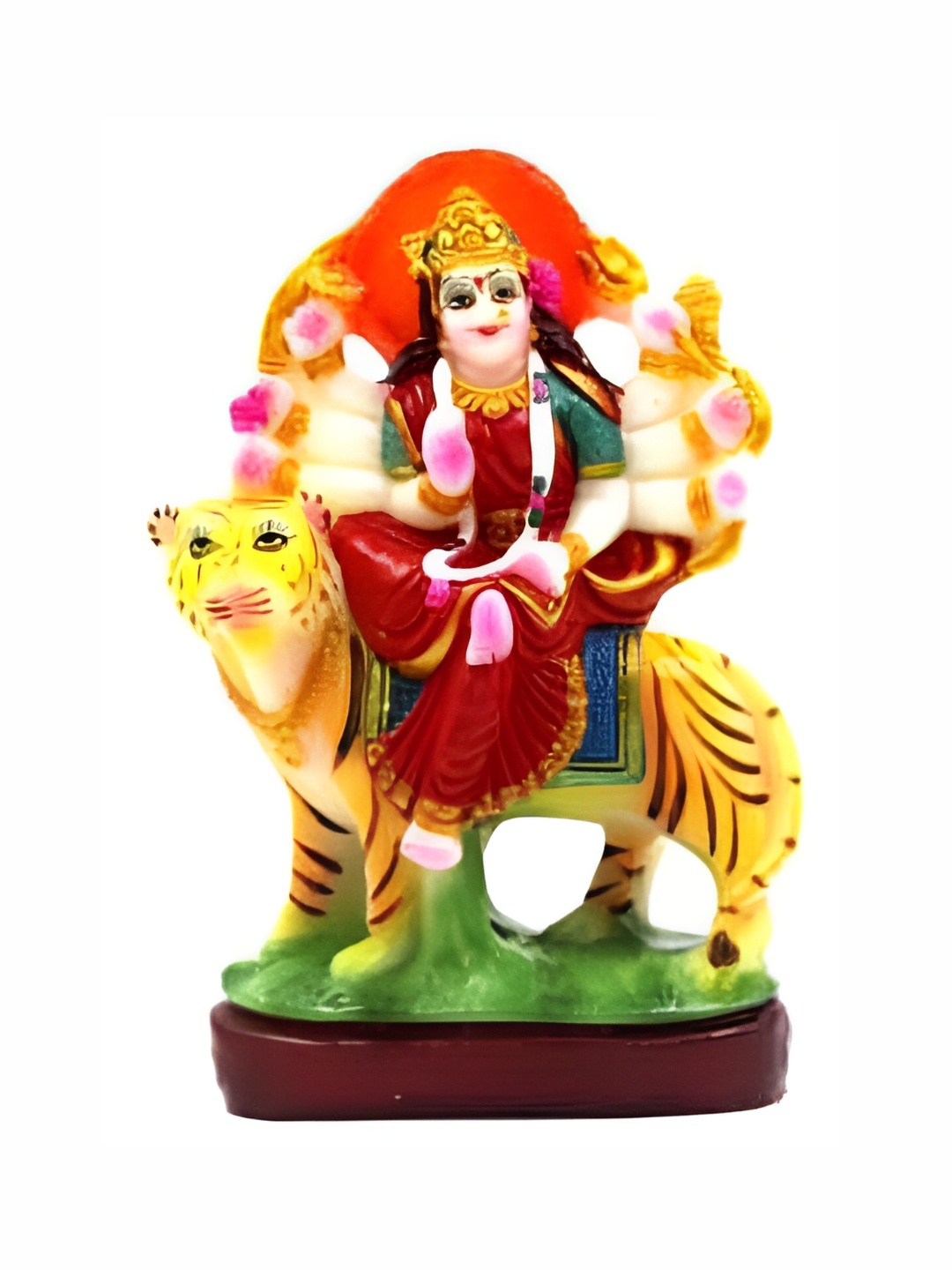 

ESVAR STONECRAFT Beige & Gold Toned Religious Idol Showpiece, Red