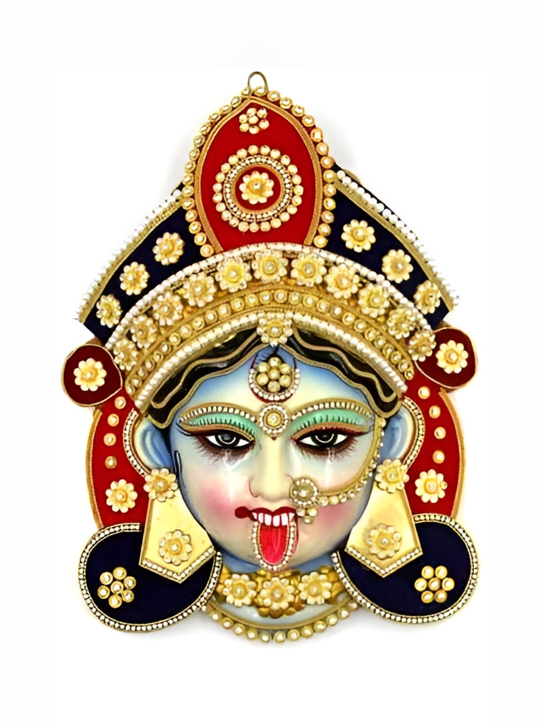 ESVAR STONECRAFT Blue Goddess Kali Decorative Showpiece, Red