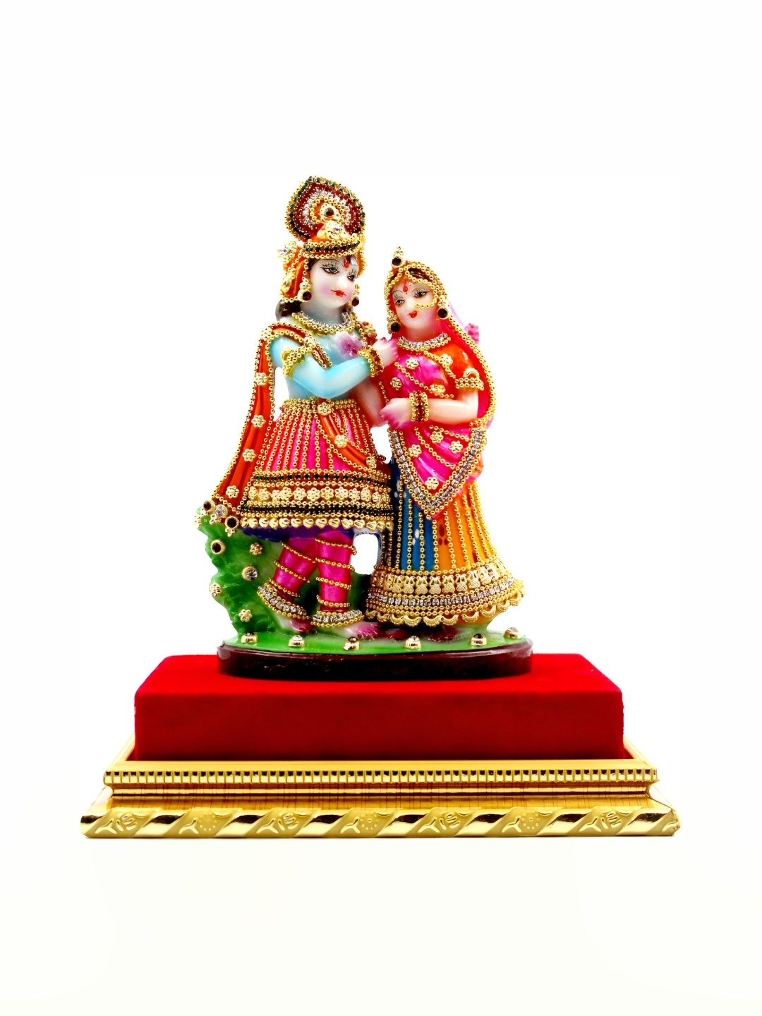 

ESVAR STONECRAFT Red & Gold Toned Religious Idol Showpiece
