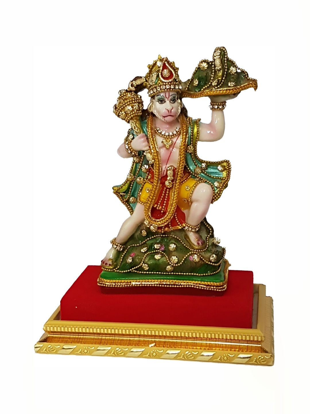

ESVAR STONECRAFT White Lord Hanuman Religious Showpiece, Green