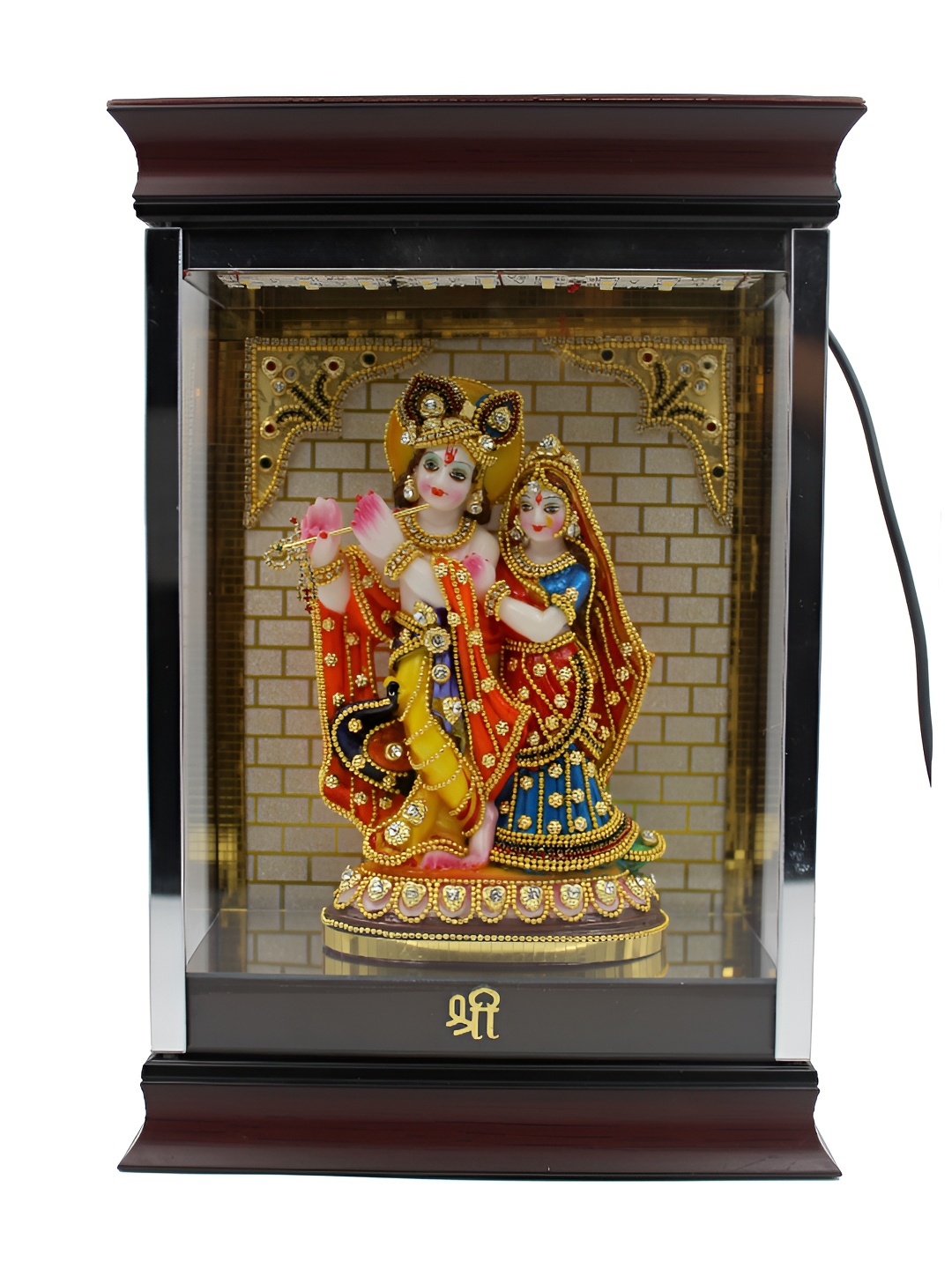 

ESVAR STONECRAFT Brown Lord Radha Krishna Showpiece