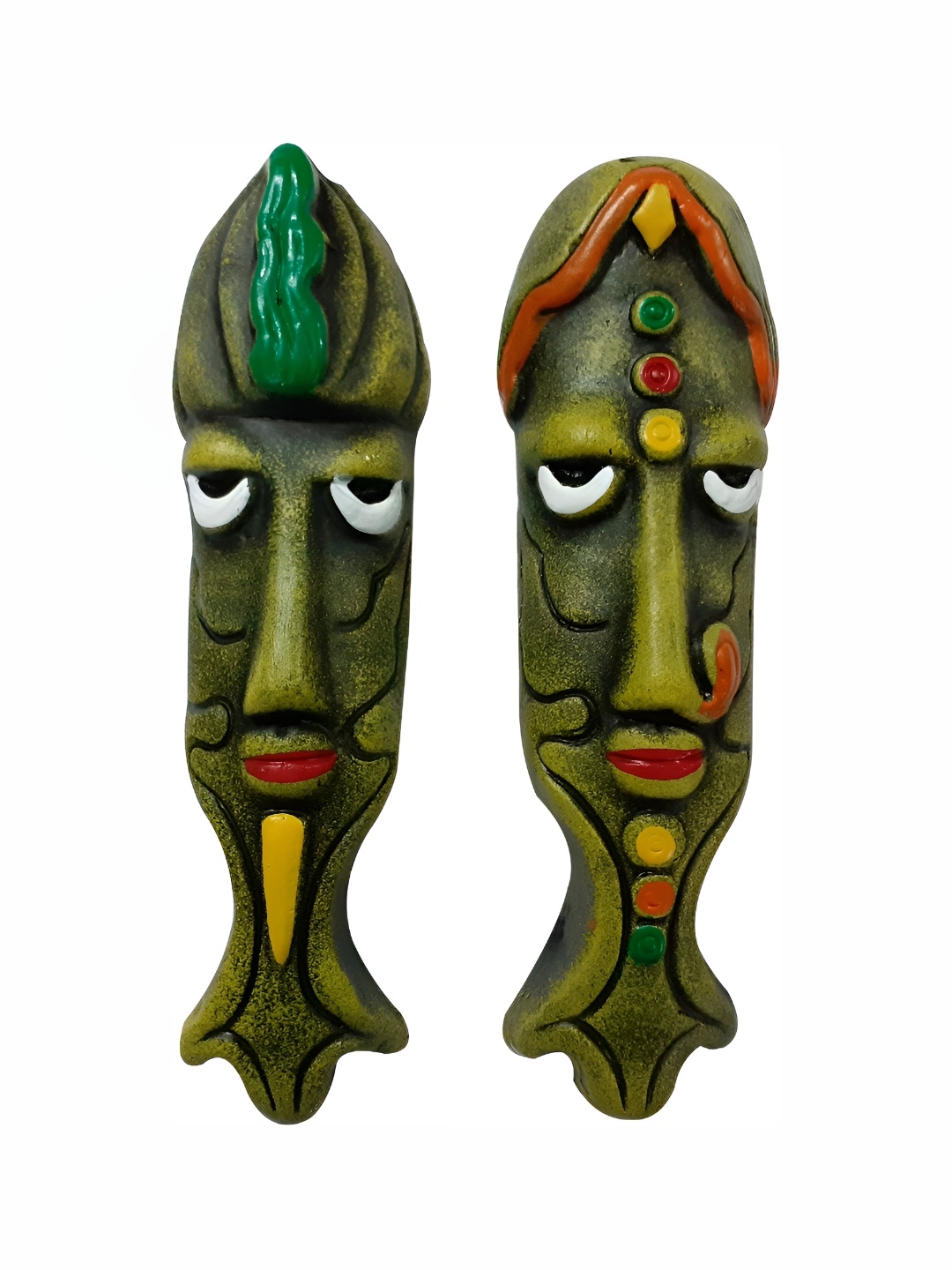 

ESVAR STONECRAFT Green & Red Terracotta Figurine Showpiece