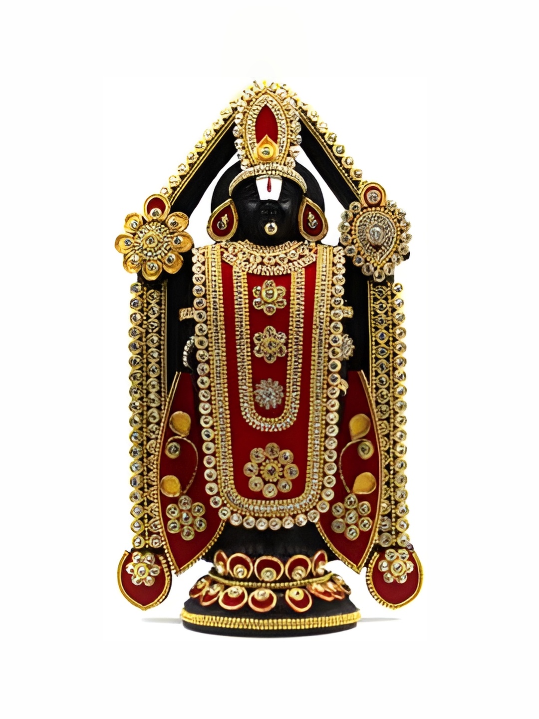 

ESVAR STONECRAFT Red and GoldToned Religious Idol Showpiece