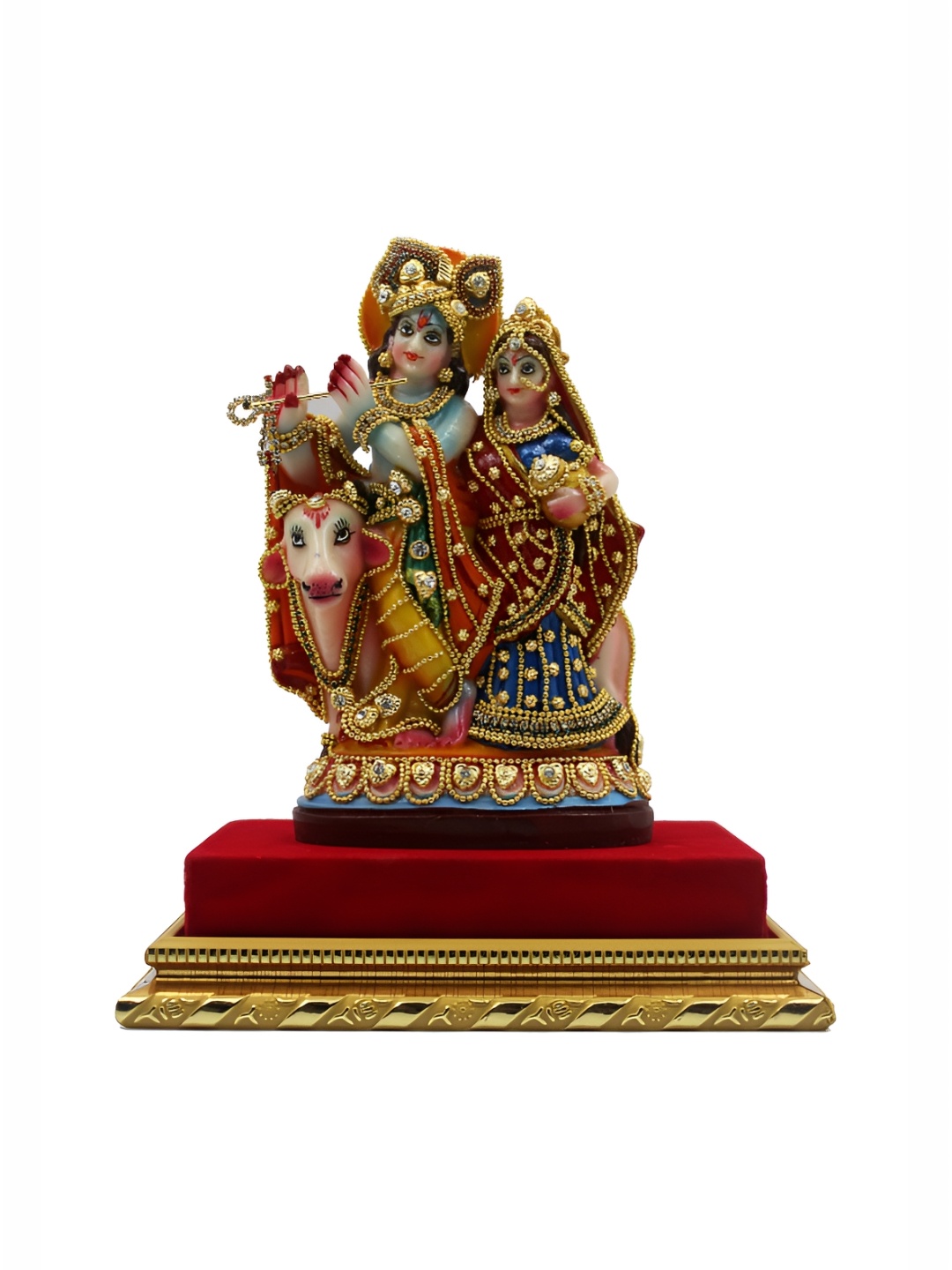 

ESVAR STONECRAFT Red & Gold Toned Religious Idol Showpiece