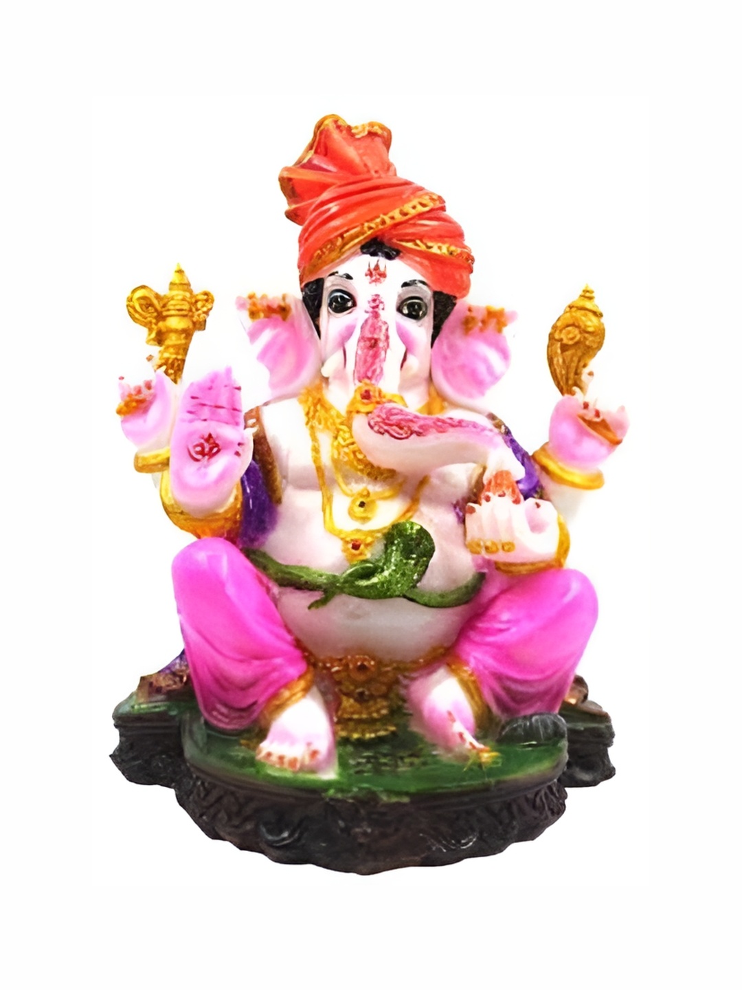 ESVAR STONECRAFT Pink & Green Religious Idol Showpiece