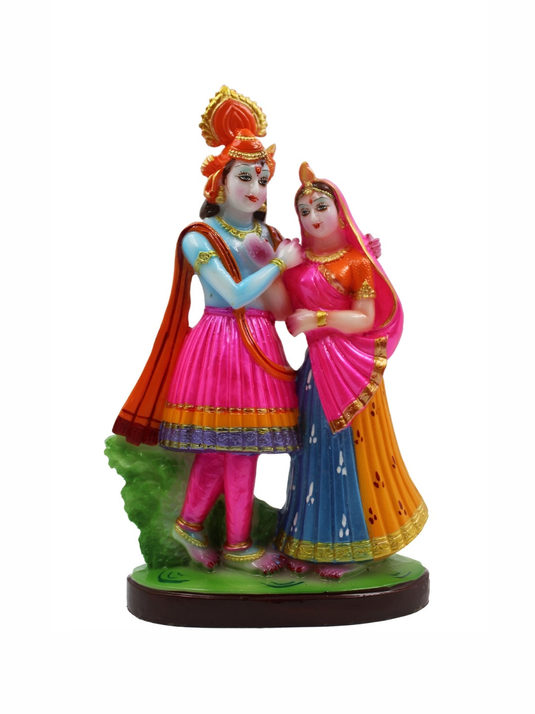 

ESVAR STONECRAFT Blue Pink Lord Radha Krishna Showpiece