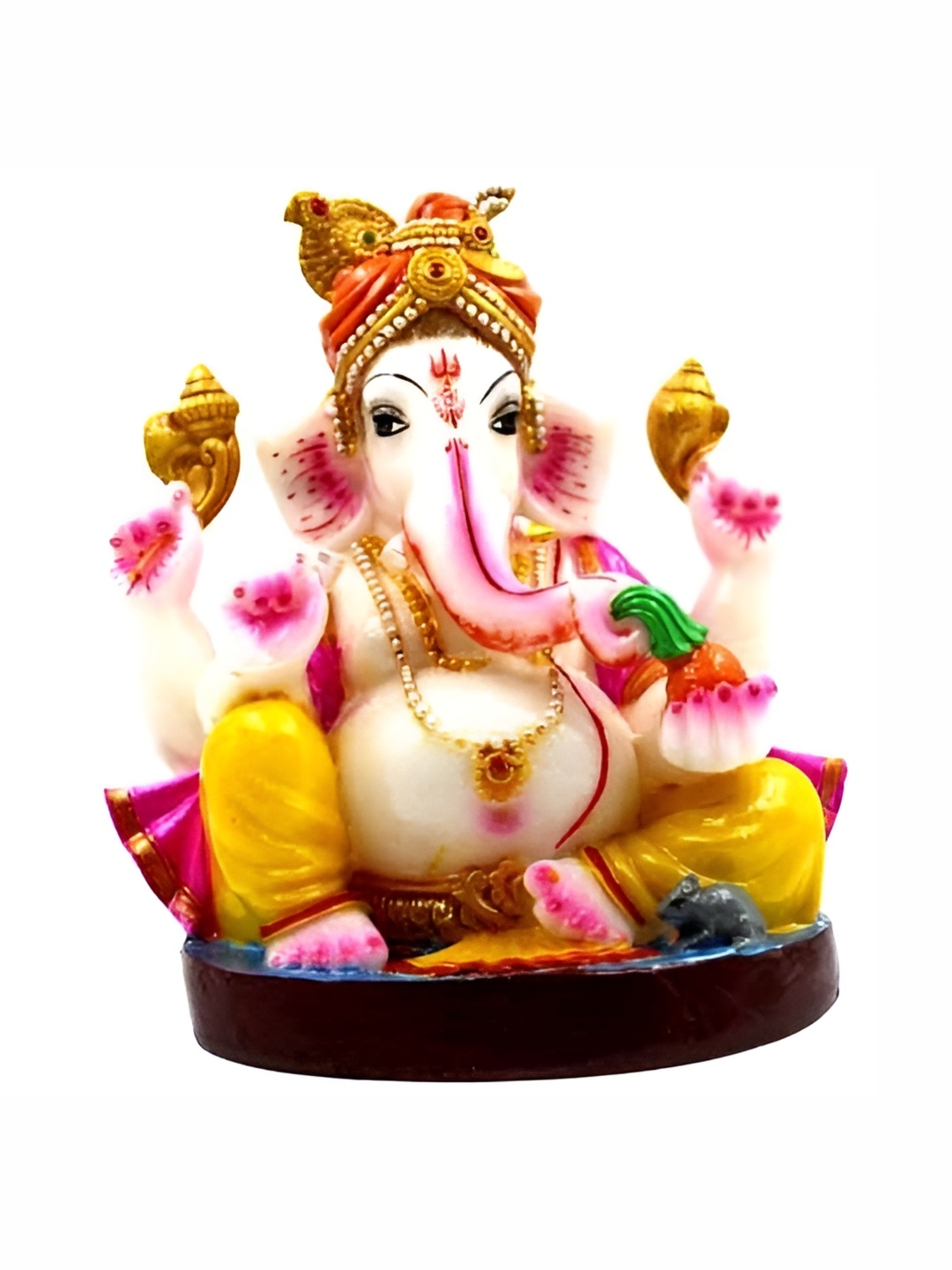 

ESVAR STONECRAFT Yellow & White Religious Idol Showpiece