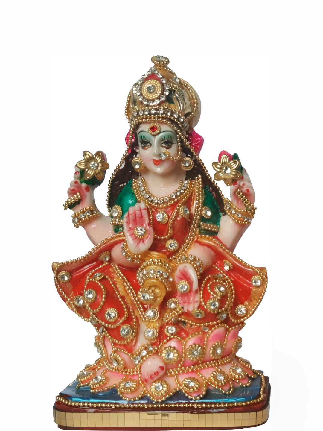 

ESVAR STONECRAFT White Lord Laxmi Showpiece, Red