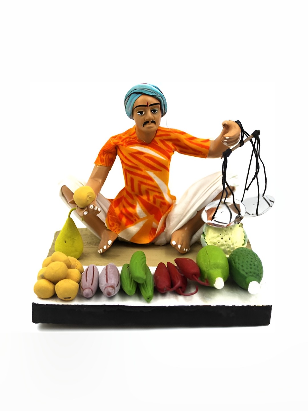 

ESVAR STONECRAFT Orange & Green Figurine Showpiece